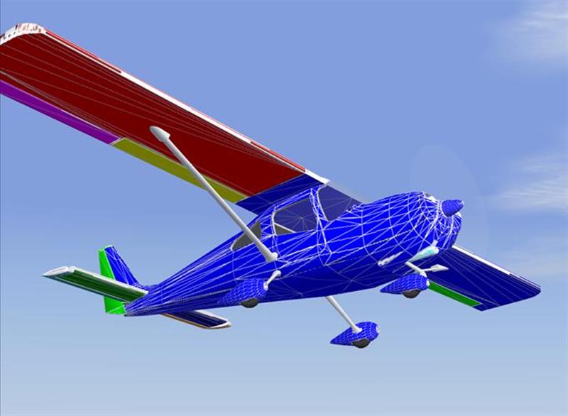 C162 in FS2004 wearing a wireframe paint scheme