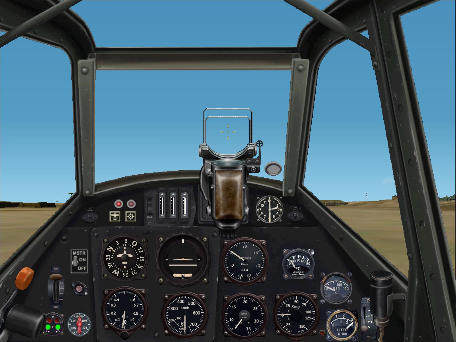 Bf-109G cockpit panel with the offset gunsight.jpg