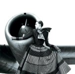 Lady Model With Unknown Jet Aircraft.jpg