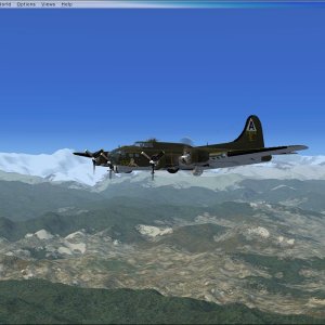 B-17 inbound across Himalayas,