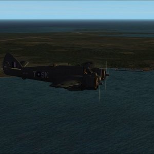 Flying WNW along the east coast of Miyako-Jima with the island's three airfields in the distance: Nabara, Sukama and Hirara (right)