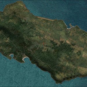 Top down view of Yonaguni-Jima the westernmost island in Sakishima-Gunto.