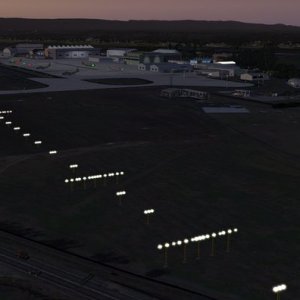 View in FSX of the approach alignment lights