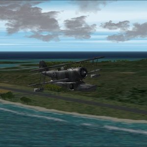 Tonga, Niuatoputapu Is.: flying SE past Niuatoputapu airfield