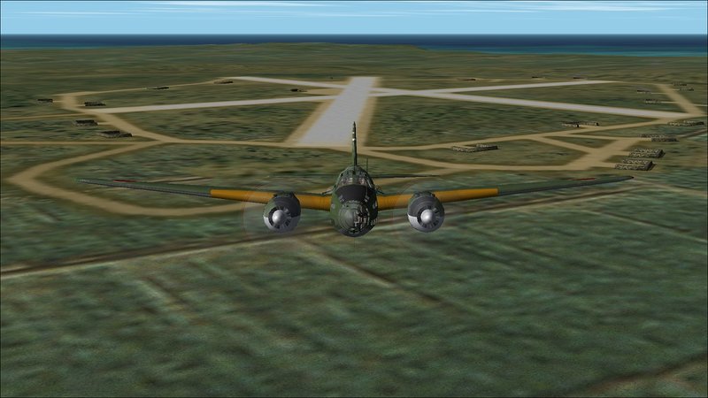 Heading SW out of Hirara Airfield. This screenie shows pretty much what the final airfield will consist of. Not overloaded.