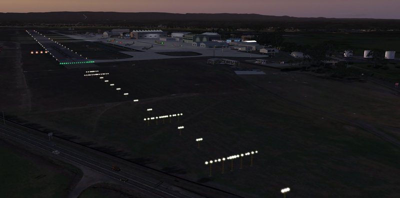 View in FSX of the approach alignment lights